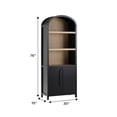thumbnail image 6 of Chantelle Writing Desk with 2 Cabinet Bookcase - Black, 6 of 11