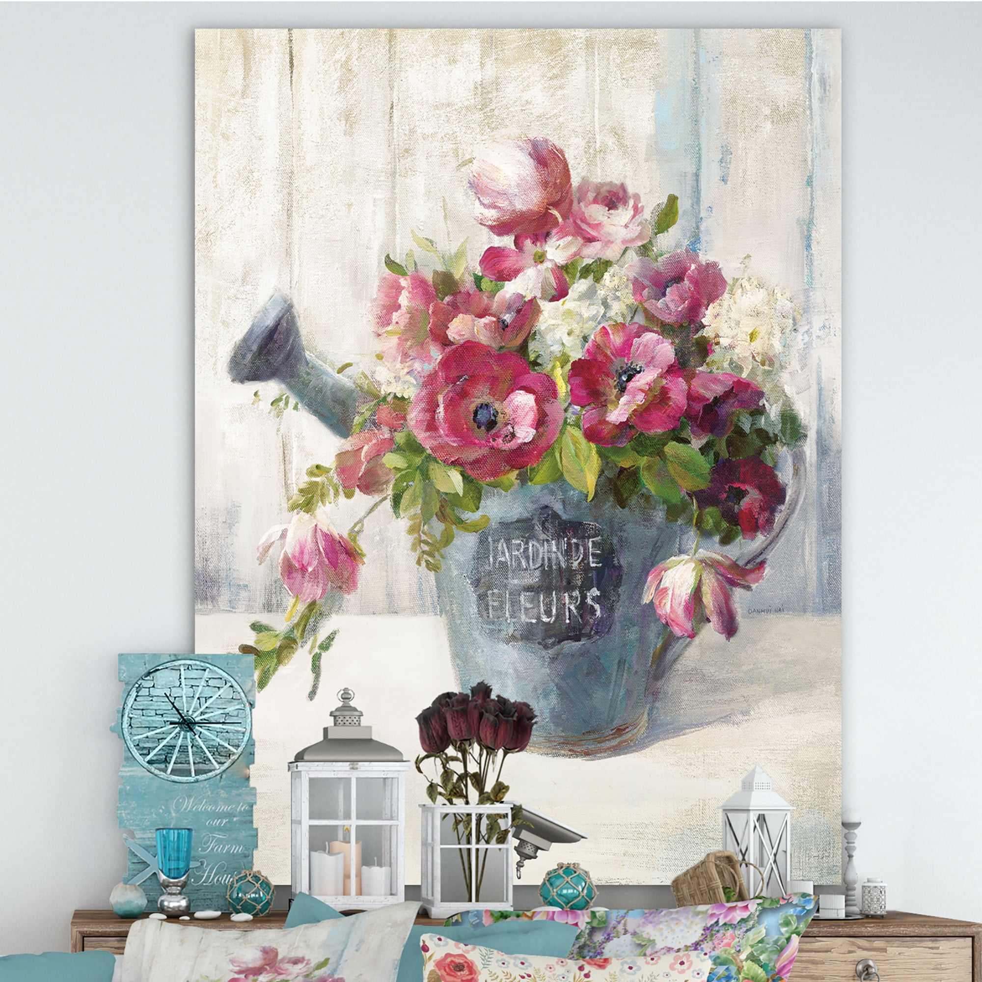 Designart 'Maison Des Fleurs I' Cabin & Lodge Canvas Artwork