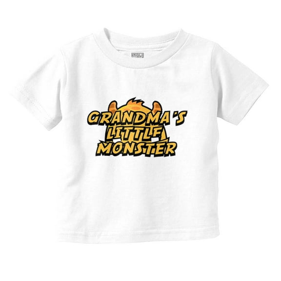 Grandma's Little Monster Grandchild Toddler Boy Girl T Shirt Infant Toddler Brisco Brands 12M