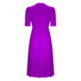 thumbnail image 4 of Summer Dresses for Women 2025 Plus Size Csual Pleated Short Sleeve Crew Neck Short Dress with Zipper Sundresses for Women Beach Fashion, 4 of 4