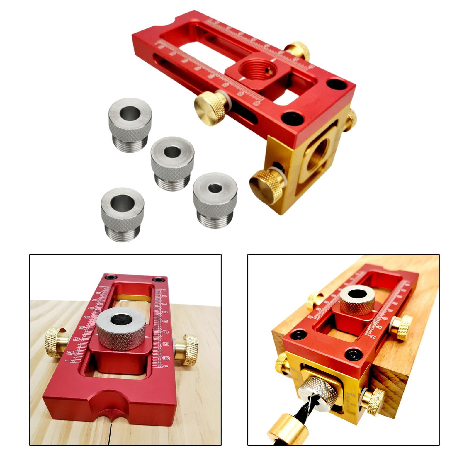 Nishiyuenyi Screw Jig 2-in-1 Dowel Drill Guide Kit Adjustable Woodworking Drilling Puncher 4 Drill Bushings