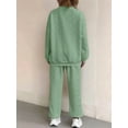 thumbnail image 4 of Conjunto Deportivo de Dos Piezas para Mujer: Sudadera y Pantalón Deportivo de Cuello Redondo Liso y Holgado, Conjunto de Jersey para Estar en Casa. Verde L, 4 of 5
