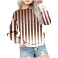 thumbnail image 2 of NAISIBABY Girls Sweatshirts, Long Sleeve Casual Gradient Striped Kids Pullover Tops Brown 9T, 2 of 4