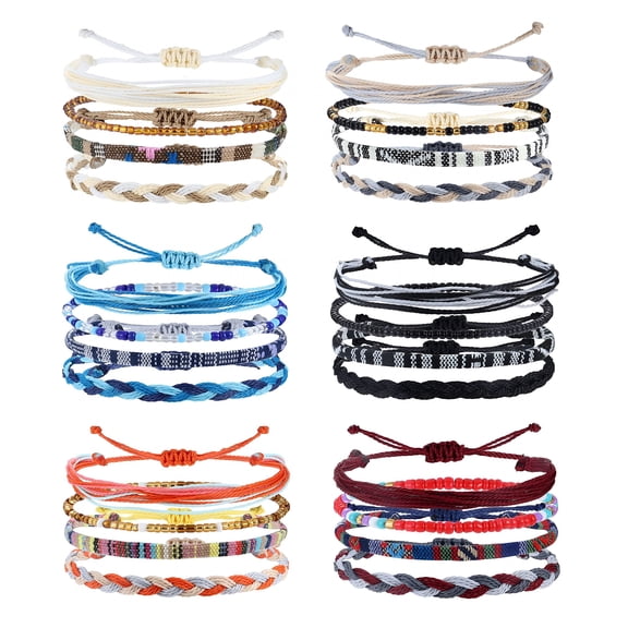 DESIGNICE Ankle Bracelets for Women Adjustable Beaded Anklets Handmade Braided Bracelet Colorful Summer String Rope Waterproof Surfer Beach Jewelry