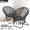 Black, variant on Guang Sheng Pu Round Foldable Bohemian Saucer Chair for Bedroom Living Room Chair, Folding Metal Frame Lounge Lazy Cozy Moon Chair with Tassels