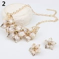 thumbnail image 2 of Shenmeida 2Pcs/set Fashion Women Crystal Rhinestone Flower Statement Necklace Earrings Jewelry Set, 2 of 5
