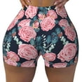thumbnail image 2 of Rateoe Rose Flowers Printed Power Workout Shorts for Women Tummy Control Squat Proof Ribbed Thick Seamless Scrunch Active Short-X-Large, 2 of 8