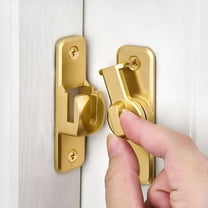 TALENO Heavy Duty Adjustable Barn Door Lock 90/180 Degree - Solid Zinc Alloy Sliding Door Latch for Bedroom,Cabinet,Gate - Gold (1 Pack)