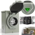 thumbnail image 1 of 30 Amp Power Inlet Box, NEMA 3R Power Inlet Box, NEMA L14-30P PB30 Power Inlet Box, 125/250 Volt, 7500 Watts Generator Transfer Switch, Weatherproof for Outdoor Use, ETL Listed, 1 of 11