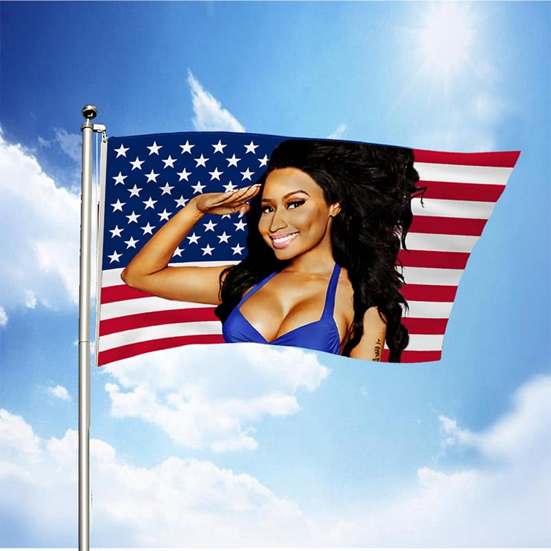 3x5ft Nicki Minaj Rap Sexy USA Flag Music Singer Star Silk Fabric Decor  Banner