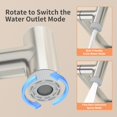 thumbnail image 5 of 1080°Rotatable Bathroom Vanity Faucet 1 Hole, Height Adjustable Single Handle Sink Faucet Bathroom with 2 Water Outlet Modes, Bar Sink Tap with Temperature Display (Brushed Nickel), 5 of 12