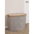 thumbnail image 3 of BirdRock Home Divided Bamboo & Canvas Hamper - Grey, 3 of 9