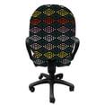 thumbnail image 3 of Geometric Office Chair Slipcover, Hand Drawn Sketch of Horizontal Rhombuses Forms and Triangles, Protective Stretch Decorative Fabric Cover, Standard Size, Charcoal Grey and Multicolor, by Ambesonne, 3 of 5