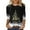 Black-b, variant on Christmas Tops for Women 3/4 Sleeve T Shirts Daily Print Crewneck Printed Flower Loose Side Split Tunic Holiday Graphic Tees Blouses
