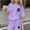 Purple, variant on ITSAME Girls Outfit Sets, Loose Fit Crewneck T-Shirts and Shorts Summer Casual Fashion Clothes 2-Piece Beige Size 12