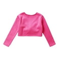 thumbnail image 4 of YONGHS Girls Long Sleeve Knot Ruched Dance Cardigan Shrug Ballet Wrap Sweater Tops Dress Cover Up Hot Pink 15-16, 4 of 5