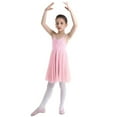 thumbnail image 2 of Fldy Kids Girls Criss Cross Ballet Dance Tutu Dress Gymnastics Dress Leotard Latin Lyrical Dresses Pink L, 2 of 7