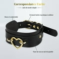 thumbnail image 4 of Collier Ras-du-Cou Cœur pour Femmes et Filles, Collier Ras-du-Cou en Cuir PU, Collier Statement, Bijou, Harnais de Cou, 4 of 8