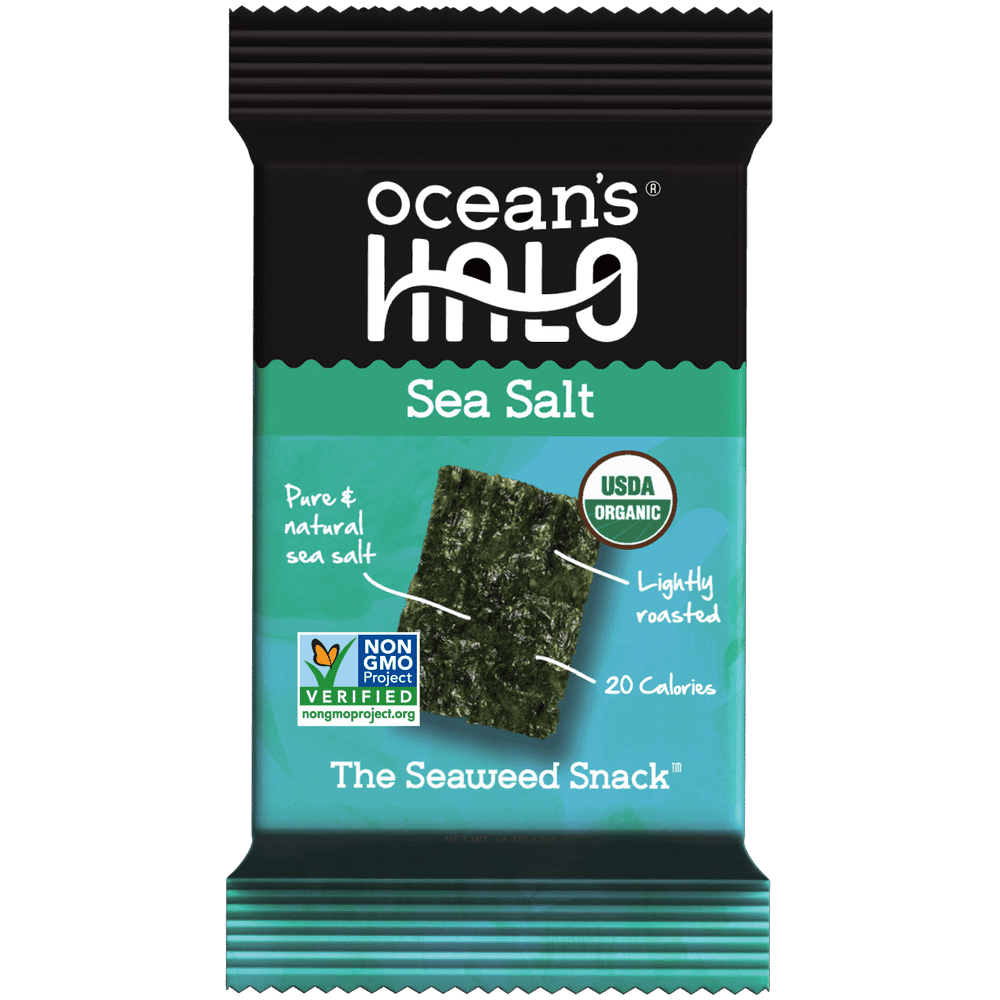 Ocean's Halo, Seaweed Snack, Sea Salt Organic , Vegan, Glutenfree, 1pk