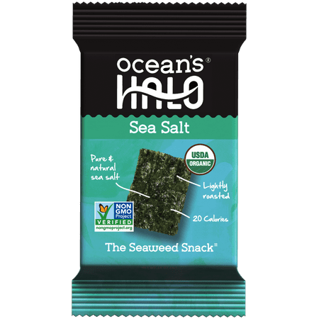 Ocean's Halo, 1pk Seaweed Snack, Sea Salt, Organic Vegan Keto Chips