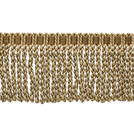 4" (10cm) Fancy Knitted Header Bullion Fringe Trim Fringe Trim # BFMLT4,, Chestnut Brown #P76 (Light Brown, Light Beige) Sold By The Yard (36"/3 ft/0.9m)