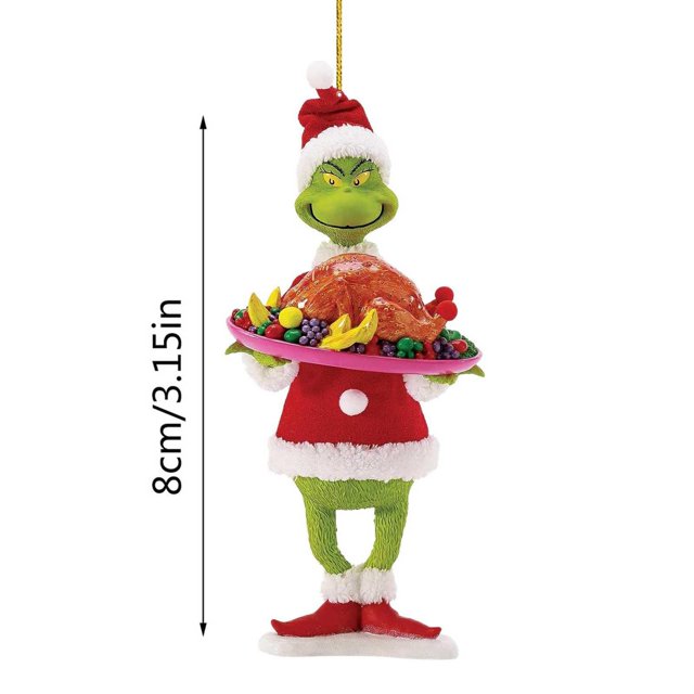 Adorno colgante navideño divertido del Grinch Decoración navideña acrílica para árbol de Navidad