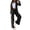Black, variant on 2 Pcs/Set Lady Formal Coat Pants Set Turn-down Collar Long Sleeves Jacket Loose Striped Wide Leg Trousers Casual Daily Wear Commuting Outfit