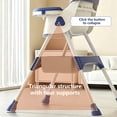 thumbnail image 5 of 4-in-1 Baby High Chair for Babies & Toddlers, Foldable High Chair with Detachable PU Cushion, Removable Tray, Adjustable Height, Locking Wheels, Blue, 5 of 7
