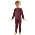 thumbnail image 3 of joogoo Dark Red 2 Piece Long Sleeve Tee and Pants Cotton Pajama Set 4T, 3 of 7