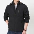 thumbnail image 3 of WREESH Fashion Winter Jacket Men'S Casual Solid Color Zipper Pockets Long Sleeve Hooded Casual Outwear Black, 3 of 6