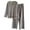 Gray, variant on Women's Two-piece Set With Contrasting Color Edges U-shaped Collar Long Sleeved Knitted Sweater Split Wide Leg Pants for Fall Winter Coordinated Outfits,Black,One Size