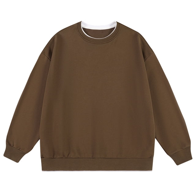 pstuiky camisas de manga larga para hombre, Camiseta deportiva de dos piezas para hombre, estilo casual, transpirable, con cuello redondo y manga larga, de color liso camisetas de hombre l