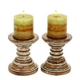thumbnail image 1 of Candle Stands - Wood Candle Holder Pair 6"H, 5"W, 1 of 5