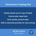 thumbnail image 4 of Shinefuture XL 5-Layer Odor Neutralizer Pet Training Pads, Puppy Pads, 22" x 22", Blue, 100 Count, 4 of 8