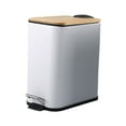 thumbnail image 1 of Bote de basura con tapa, cubo de basura con pedal fino, organizador de cesta de papel, cesto de basura de cocina de 5L para inodoro de lavandería , blanco perfecl Bote de basura, 1 of 8