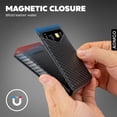 thumbnail image 3 of AOMGO Slim Wallet for Men, Pop Up Card Holder with Money Clip, ID Window and Magnetic Closure, Vegan Leather Minimalist Bifold Wallet, Carbon Fiber Design, Black, 3 of 11