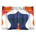 thumbnail image 7 of Yayeee Kitchen Curtains Tier Pair Light Filtering 27"x36" Rod Pocket Short Cafe Window Panel, Blue Abstract Wavy, 7 of 7