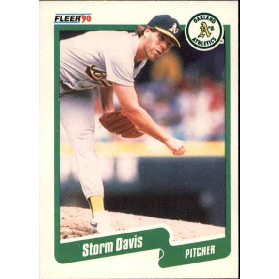 1990 Fleer #5 Storm Davis NM Near Mint Oakland Athletics Baseball Card Oakland Athletics MLB Baseball Trading Card