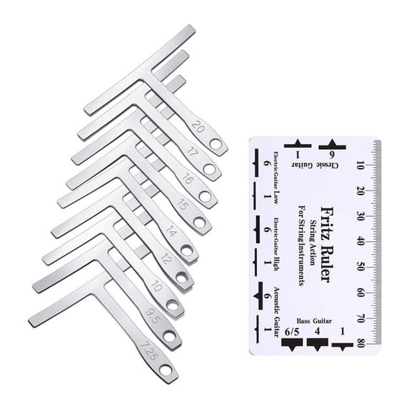 Radius Gauge with String Height Ruler Universals Guitar Gauge Luthiers Tools for Bridge Saddles Adjustments Enduring