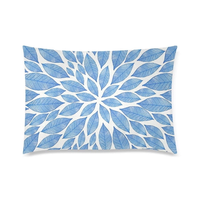 RYLABLUE Housse de Coussin Feuilles Éclat Désign Impression Recto-Verso 20x30 Pouces