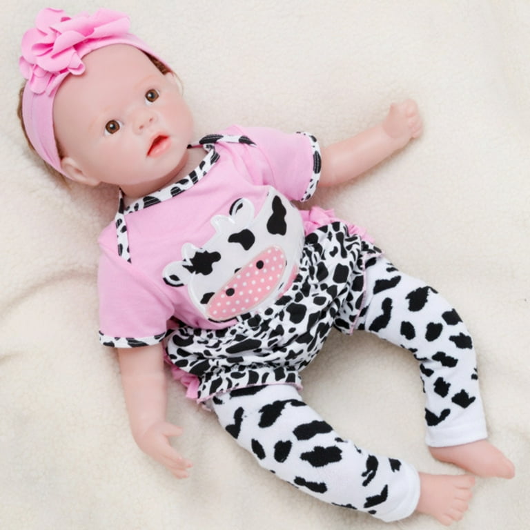 4pcs Reborn Baby Girl Dolls Accessories Set, Pink Outfits for 20