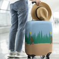 thumbnail image 2 of Blue Bigfoot and Guitar Pattern Luggage Cover Fashion Suitcase Cover Baggage Covers Fit 25-28 Inch Luggage (Go Travel), 2 of 5