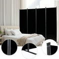 thumbnail image 3 of YASRKML 4 Panel Folding Privacy Screen, 6Ft Tall Room Divider with Wider Support Feet, Portable Wall Dividers Room Partition, Black, 3 of 7