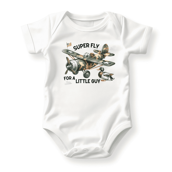 Super Fly For A Little Guy Airplane Baby Bodysuit, Newborn Outfit, Baby Clothes, Gift for Children 6-9m White