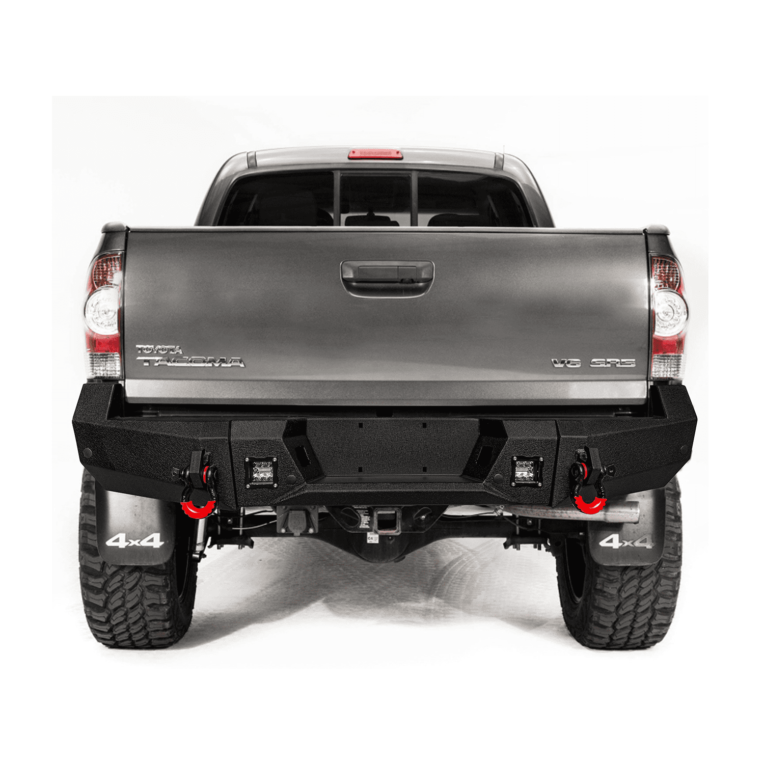 TIOYAR For 2005-2015 Toyota Tacoma Steel New Front and Rear Bumper With Winch Plate&Lights (Black Texture)