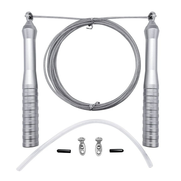 Contraband Sports 7129 10ft Speed Rope w/ Classic Lightweight Aluminum Handles and Abrasion Resistant Tube Included Size: 10ft, Color: Aluminum