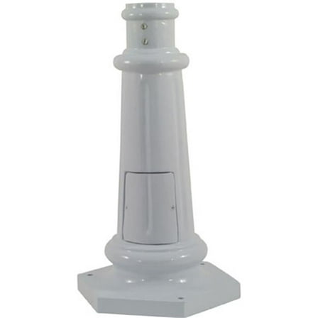 Dabmar Lighting BS350-W Surface Mounted Base for 3 in. O.D Round Post Galvanized Pipe, White
