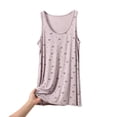 thumbnail image 3 of Asxite Plus Size Womens Pajamas Loose Breathable Sleeveless Crew Neck Soft Knit Bow Print Sleep Shirt, 3 of 6