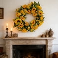 thumbnail image 5 of Artificial Sunflower Easter Wreath for Front Door & Wall Hanging, Bright Floral Garland Ambiance Easter Decor for Home/Porch/Party, Faux Sunflower Ornament for Spring & Summer Seasonal Use, 18in, B, 5 of 6