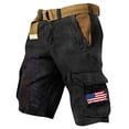 thumbnail image 2 of IYYVV 250 Anniversary USA Shorts for Men Cargo Shorts American Flag Patriotic 4th of July Short Independence Day Slacks Black M, 2 of 4